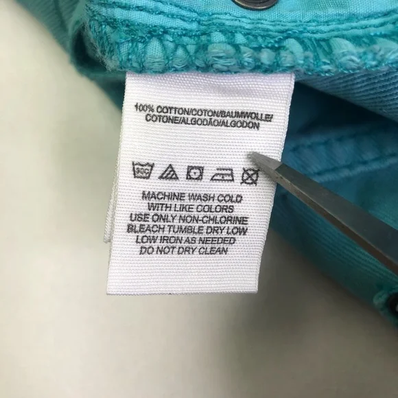 Free People Teal Cotton Jean Shorts EUC Sz 2 26 - Picture 10 of 11